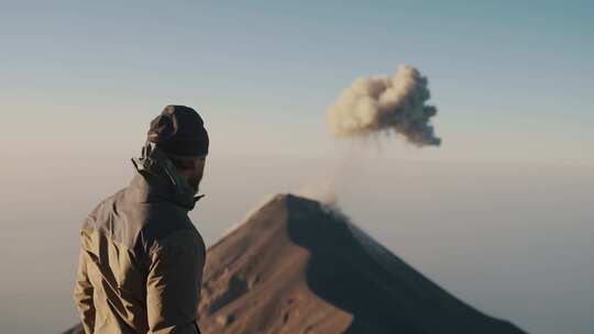 人，火山，危地马拉，峰