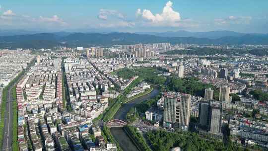 航拍江西萍乡城市天际线萍乡大景