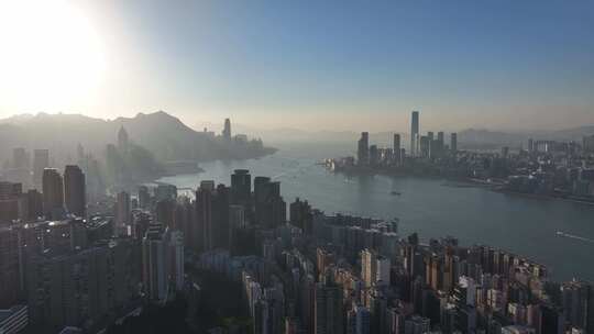 香港东区鲗鱼涌清晨航拍