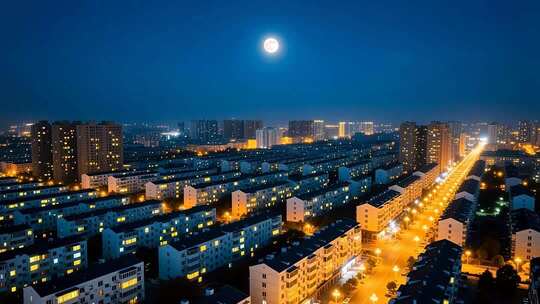 万家灯火过年小区团圆团聚居民楼春节夜晚