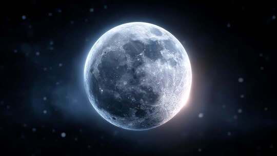 星空背景下月球环绕宇宙深邃迷人