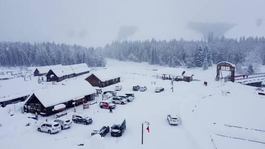 新疆雪乡航拍视频素材模板下载