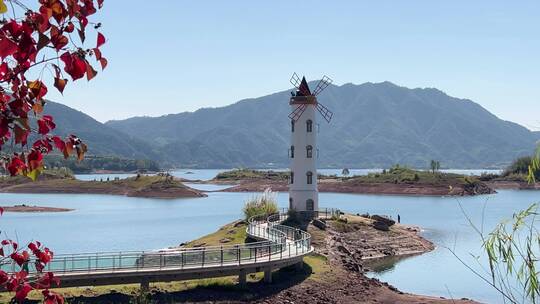 杭州千岛湖灯塔地标   4k