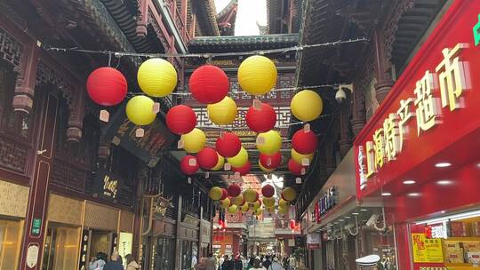 上海城隍庙2020年节日灯笼中景