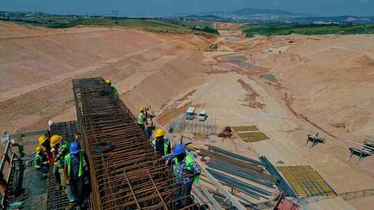 鸟瞰建筑工地视频素材模板下载