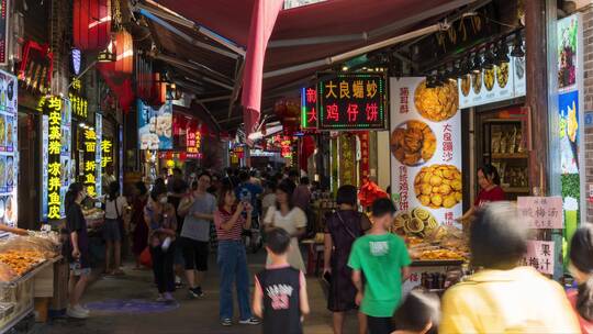 佛山顺德杏坛逢简水乡旅游景点人流延时