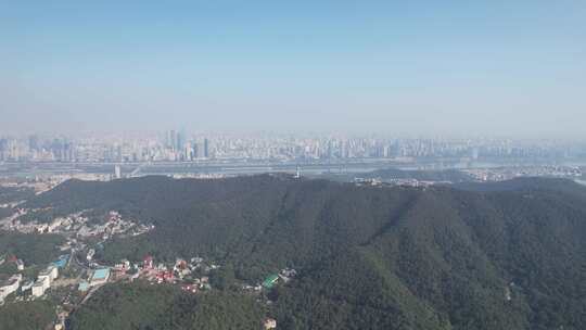 长沙岳麓山城市大景航拍