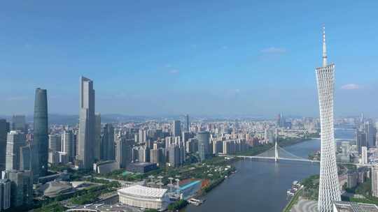 珠江新城广州塔大气航拍广州城市宣传片