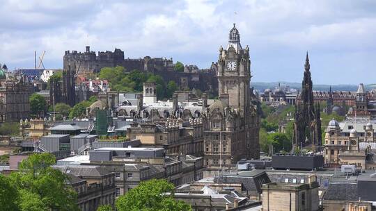 苏格兰爱丁堡的建筑群视频素材模板下载