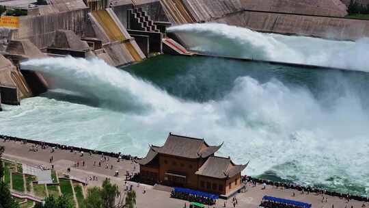 河南黄河小浪底水库汛期泄洪排水排沙