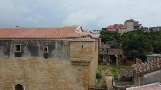 航拍福建泉州泉港黄素石楼建筑风景