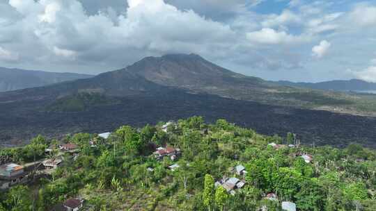 印尼巴厘岛巴图尔火山湖航拍自然风光