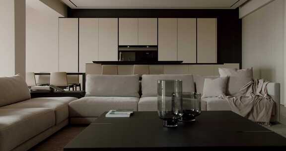 中性色调和优雅家具的现代客厅设计