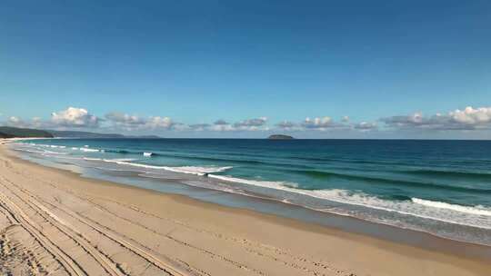 海滩大海蓝天全景