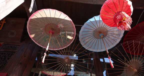 传统油纸伞成品展示