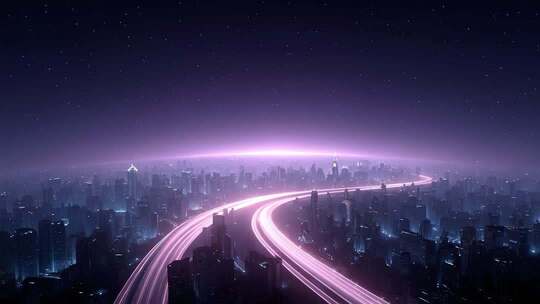 星光璀璨下的未来城市交通网络