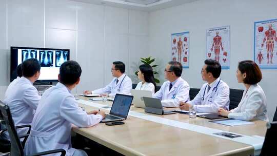 医疗医院医生专家会诊探讨病情研讨治疗方案