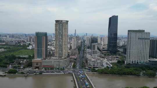 航拍浙江宁波城市风光宁波建设