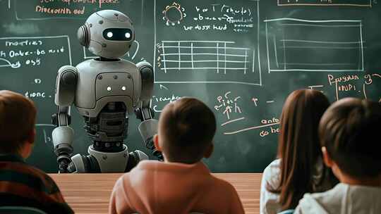 智慧教育人工智能ai机器人给学生上课
