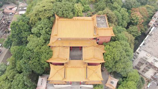 航拍衡阳雁峰寺回雁阁古建筑