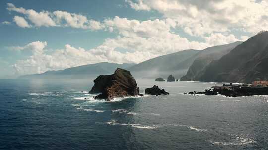 葡萄牙，马德拉，山，海