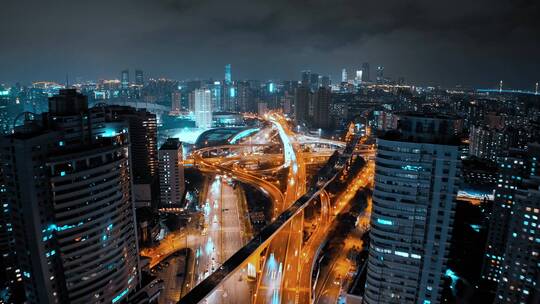 漕溪北路夜景延时航拍