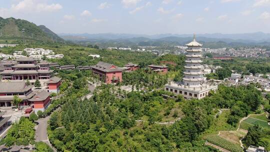 航拍贵州贵阳大兴国寺