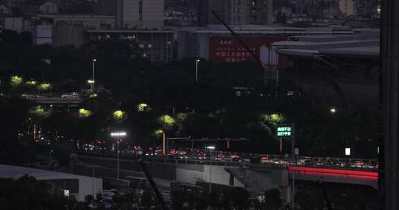 城市夜景车流