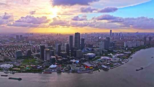 上海徐汇滨江西岸艺术中心CBD航拍