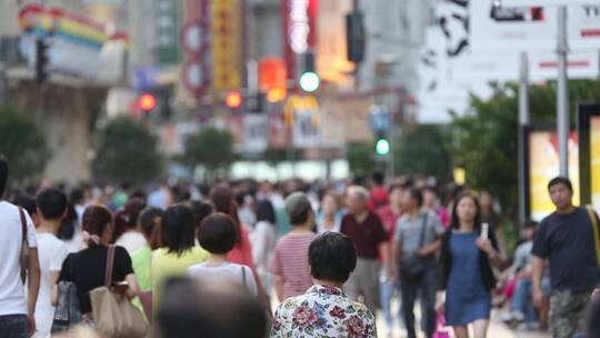 疫情前的南京路步行街视频素材模板下载