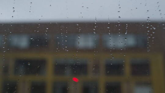 雨中的玻璃幕墙