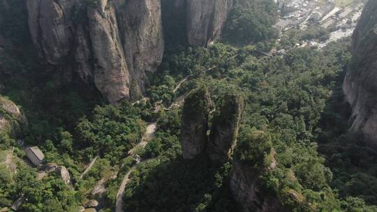 航拍浙江温州雁荡山地质结构