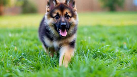 德牧幼犬 宠物狗特写
