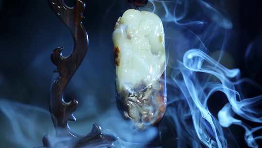 和田玉玉雕挂件特写