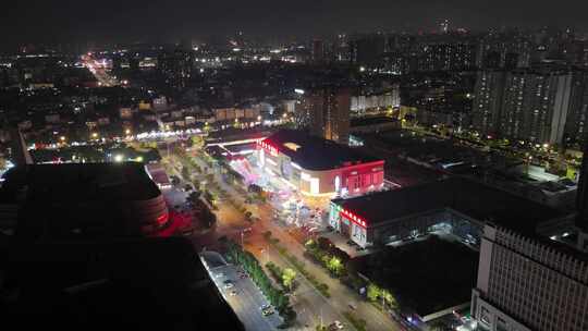 广西南宁安吉万达及周边交通建筑夜景