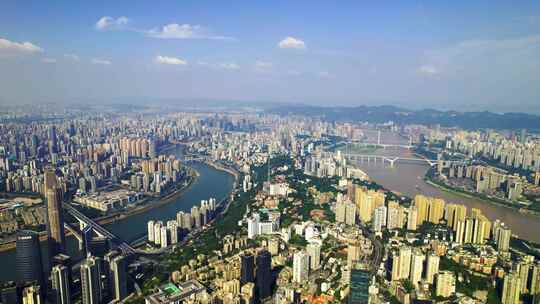 重庆城市大景航拍 重庆 两江交汇 重庆航拍