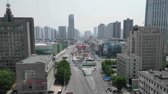 天津城市风光高楼建筑航拍