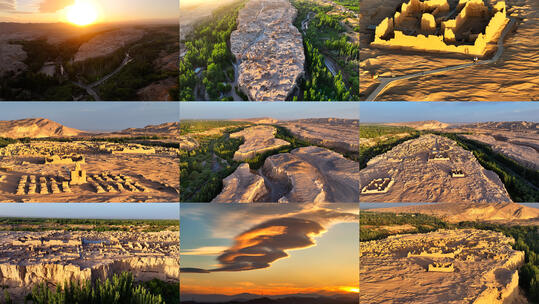 新疆吐鲁番交河故城航拍合集/多片段