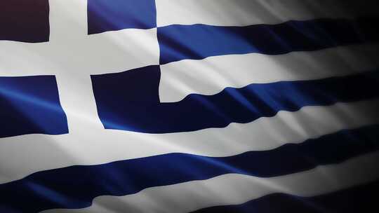 希腊国旗挥舞-4K视频素材模板下载