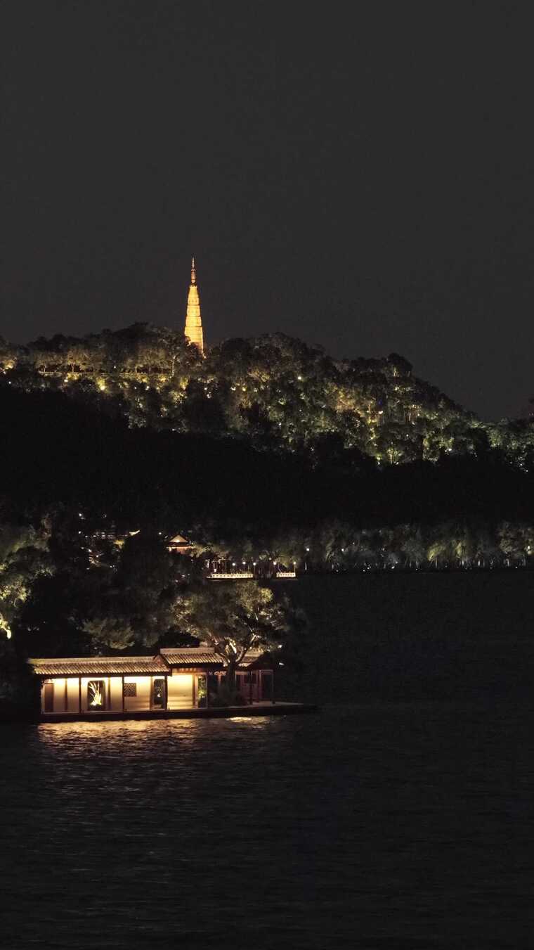 杭州西湖夜景竖屏