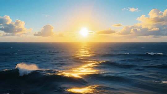 海洋日出海面风景素材