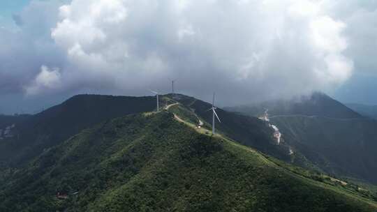 咸宁九宫山日出云海风车、穿云航拍