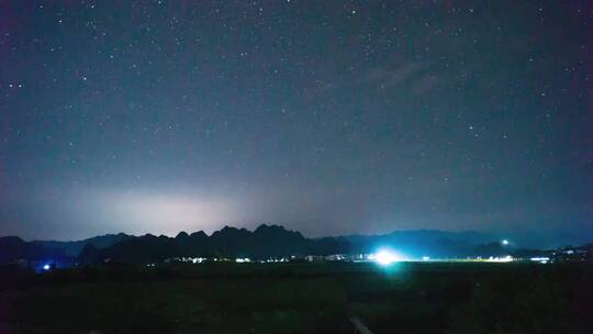 湖南永州九嶷山十里画廊夜晚星空延时