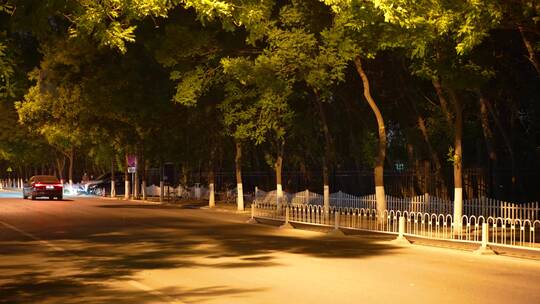 夜晚的马路街道车流