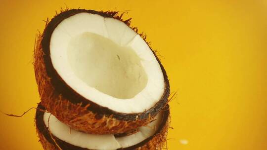 椰汁浇入椰子壳