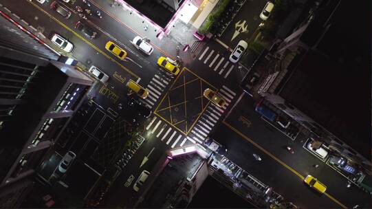 无人机 航拍 城市 十字路口