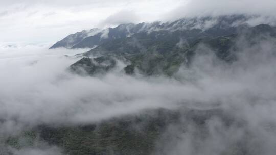 高清4K云海航拍山区森林风光风景素材空镜