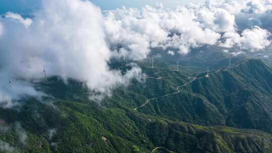 惠东县观音山风力发电机云海延时视频