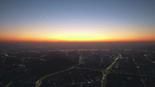 杭州滨江区城市夜景航拍