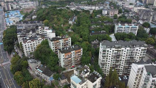 航拍武汉城市现代化建筑